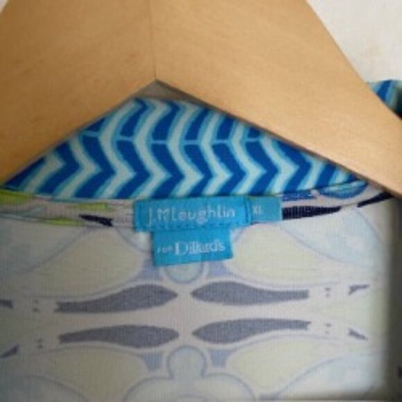 J. McLaughlin Blue Printed Wrap Dress XLarge - Picture 3 of 6